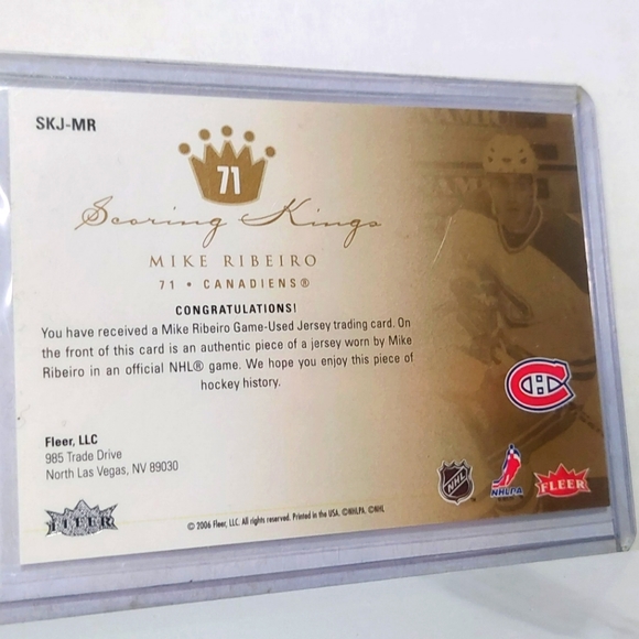 Mike Ribeiro Fleer Ultra Scoring Kings Game-Used Hockey Card Canadiens 2005/06 - Picture 2 of 2